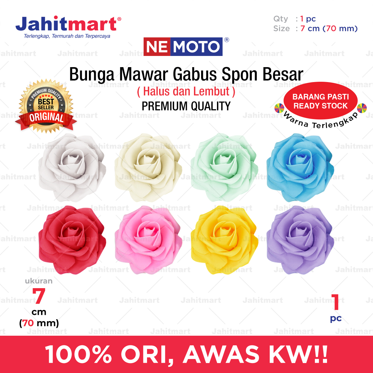 Bunga-Mawar-Gabus-Spon-Besar-Tanpa-Tangkai-Foto-1