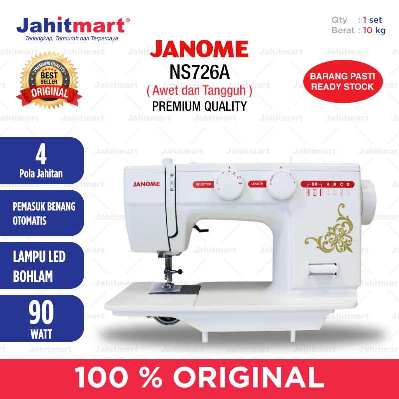 Mesin Jahit JANOME NS726A (Semi Portable Multifungsi Body Besi) (SLIDE 1)