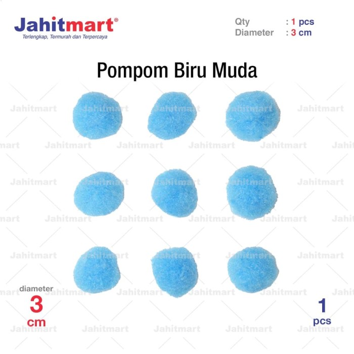 POMPOM-BIRU-MUDA-3-CM