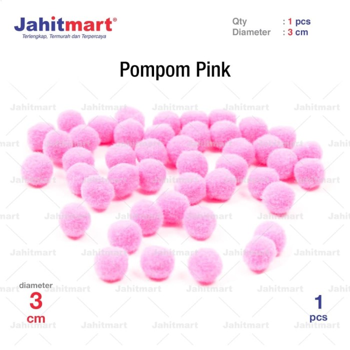 POMPOM-PINK-3-CM