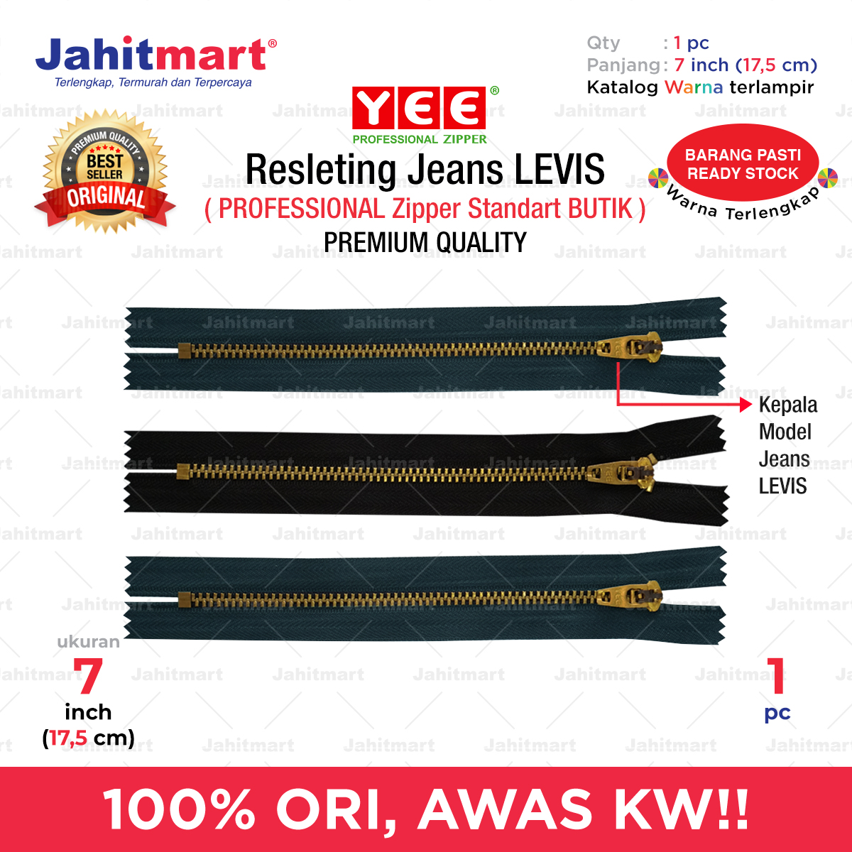 Resleting-Jeans-Levis-YGM-45-1-Pc-7-inch-175-cm-Foto-1